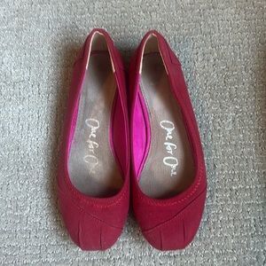 Toms Alessandra Red Ballet Flats size 8